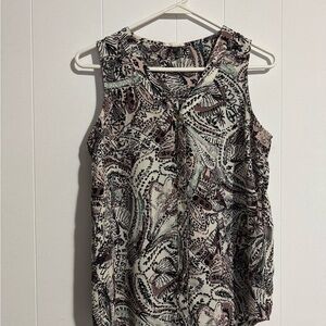 Maurices Paisley Sleeveless Blouse - Black and Cream